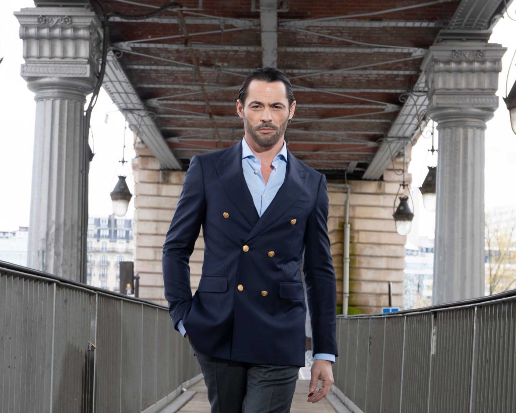 Blazer croisé bleu marine di castri