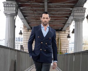 Blazer croisé bleu marine di castri