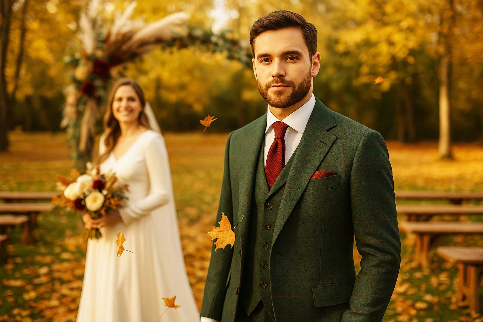 Costume de mariage pour l’automne
